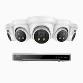 H800X - 4K 8 Channel 5 Cameras PoE Security System, 1/1.8'' BSI Sensor, f/1.6 Aperture (0.003 Lux), Siren & Strobe Alarm,Two-Way Audio, Human & Vehicle Detection, Perimeter Protection, Works with Alexa, All-Metal Housing